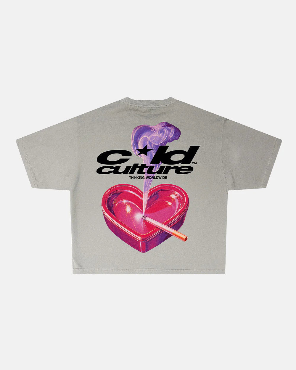 HEART ASHTRAY TEE WHITE - Cold Culture