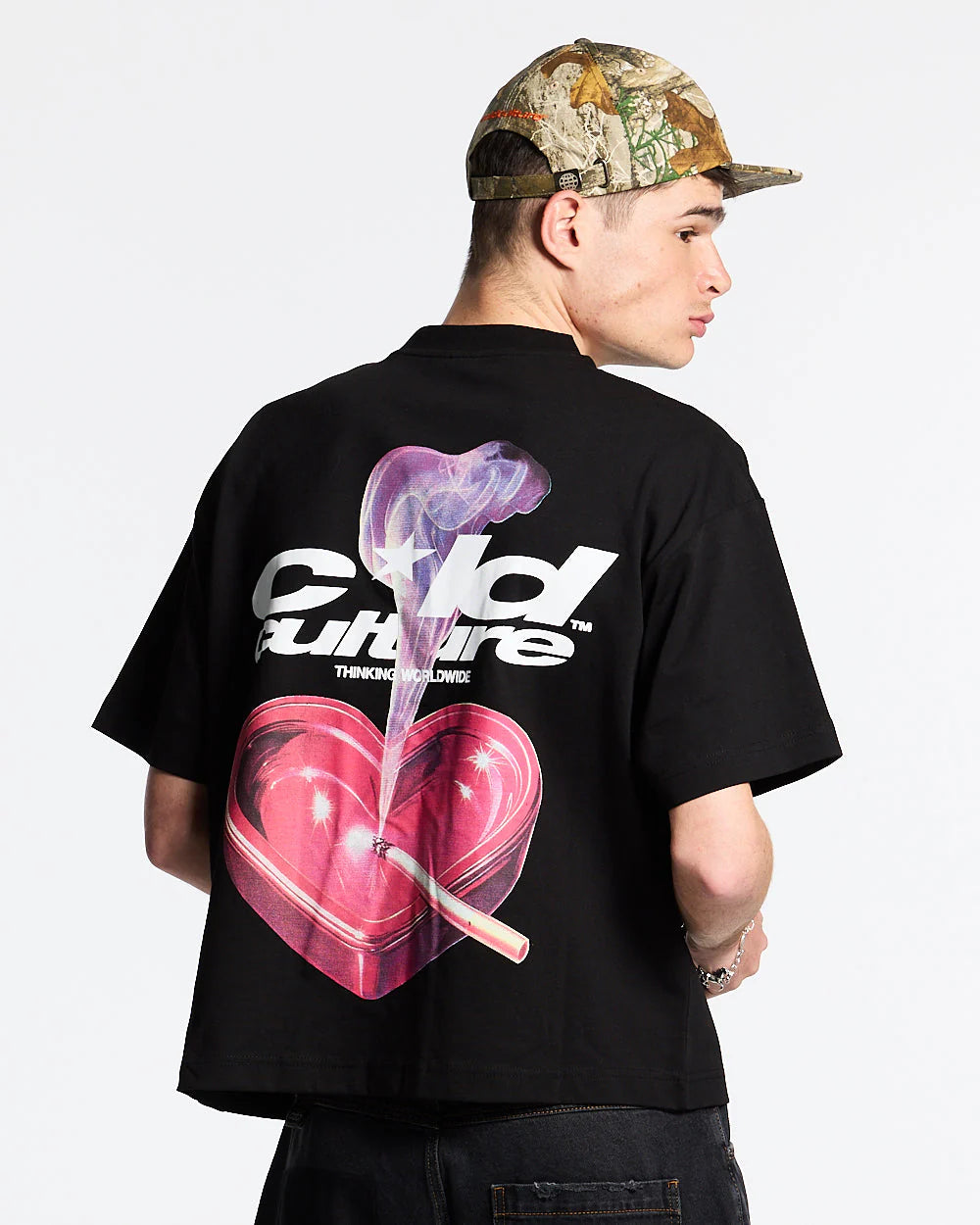 HEART ASHTRAY TEE WHITE - Cold Culture
