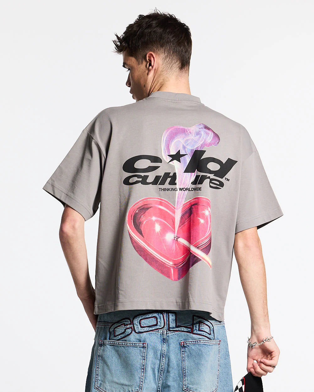 HEART ASHTRAY TEE WHITE - Cold Culture