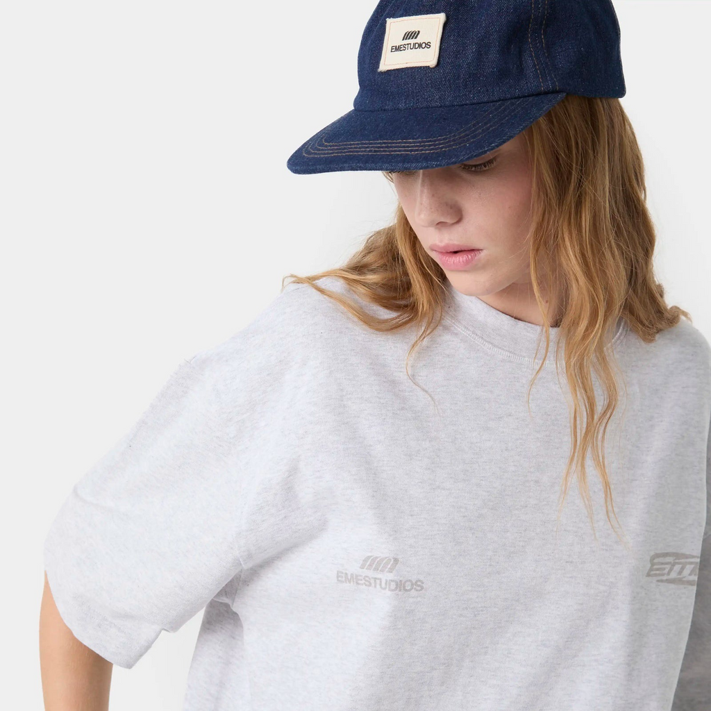 Loop Heather Grey Oversized Tee - Always Grateful - Eme Studios