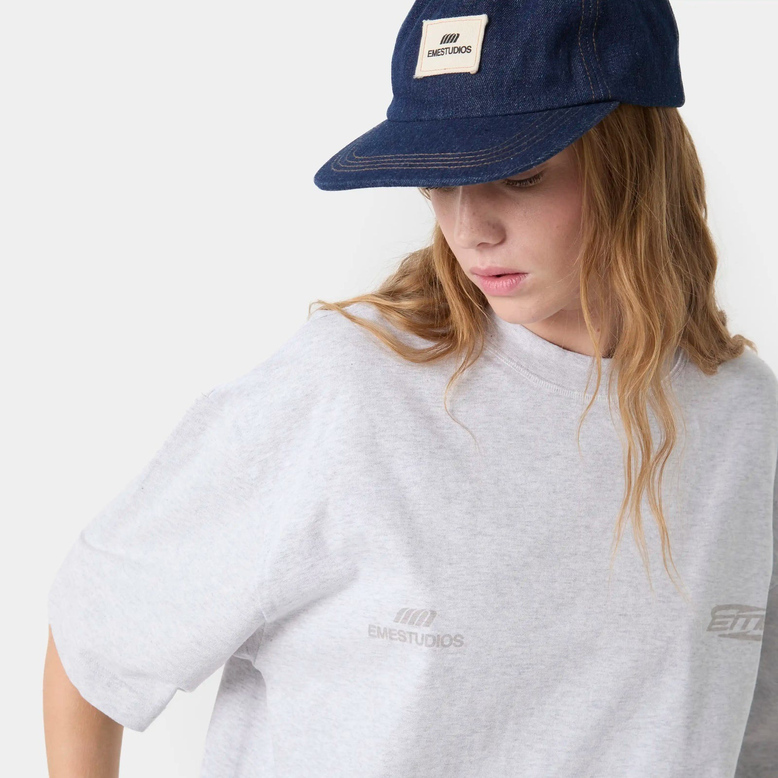 Loop Heather Grey Oversized Tee - Always Grateful - Eme Studios