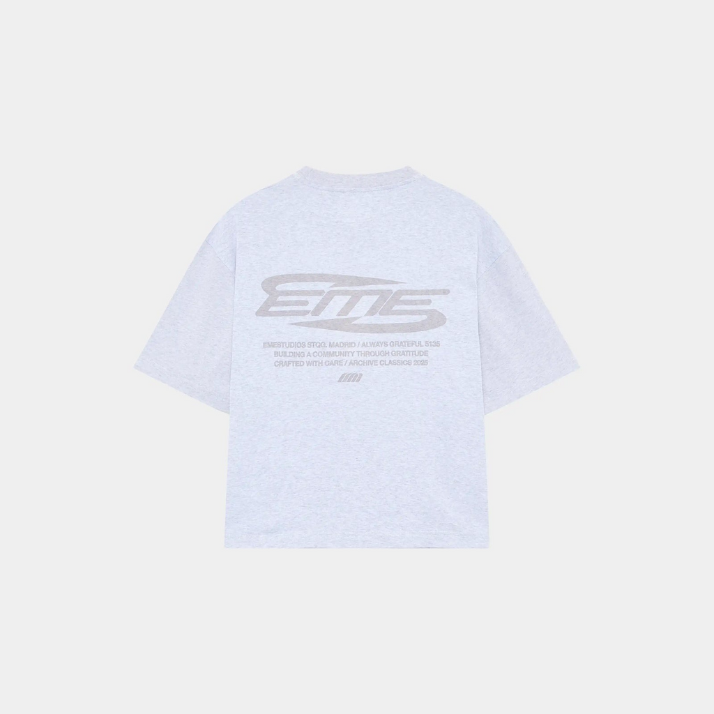 Loop Heather Grey Oversized Tee - Always Grateful - Eme Studios