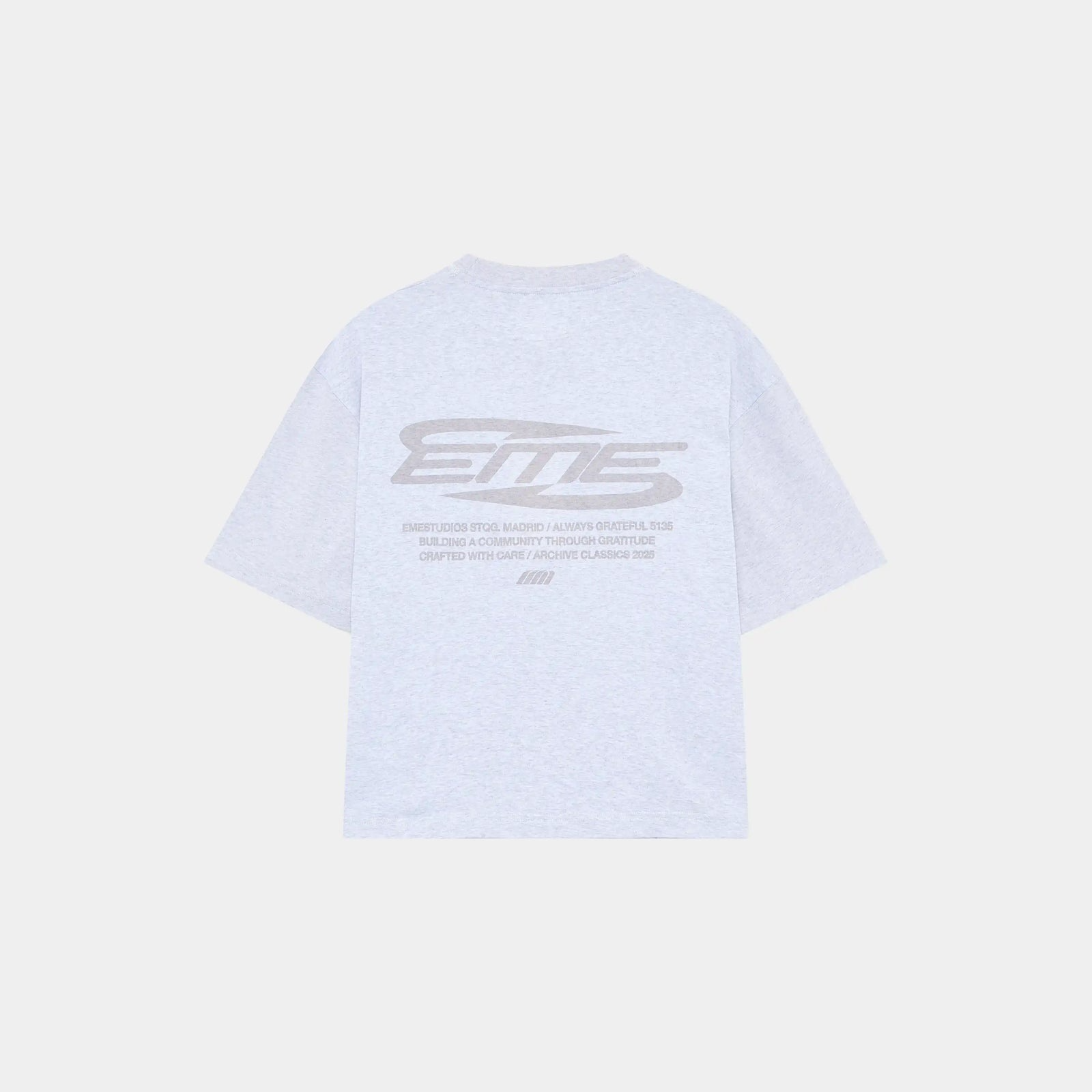 Loop Heather Grey Oversized Tee - Always Grateful - Eme Studios