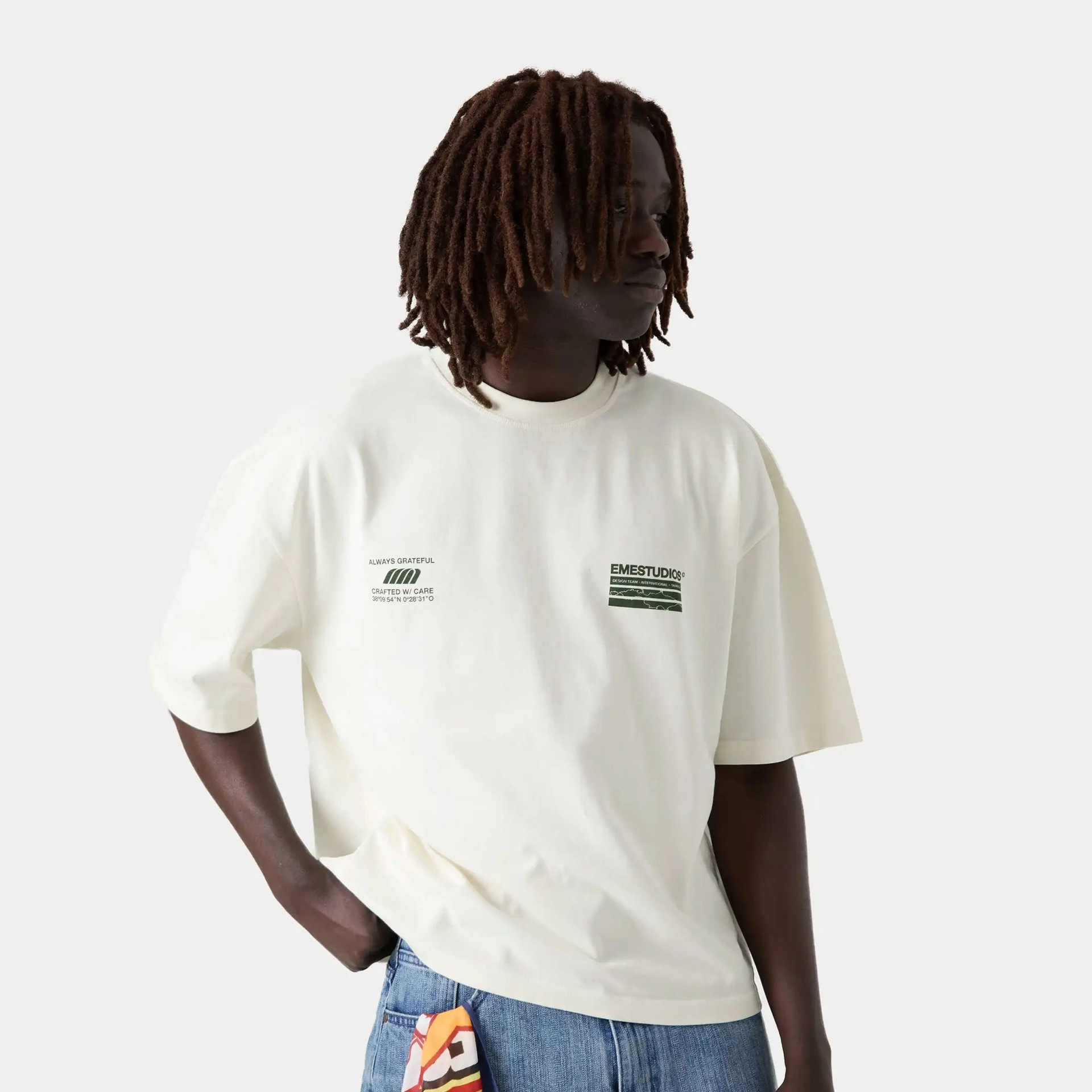 Radar Off Sand Oversized Tee - Eme Studios