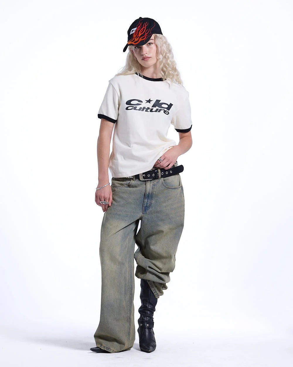 HARPER TEE WHITE AND BLACK - Cold Culture