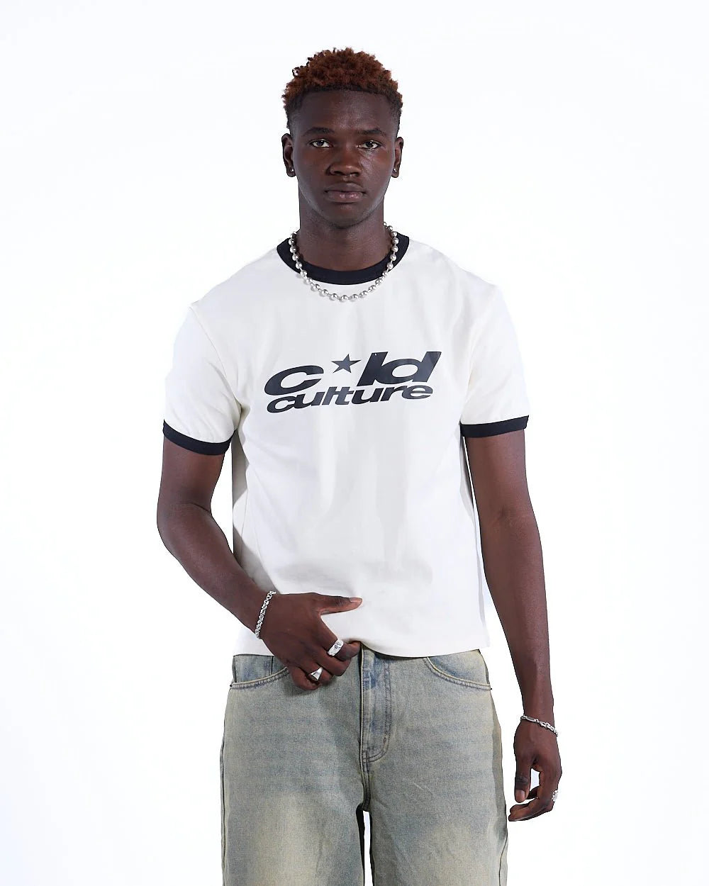 HARPER TEE WHITE AND BLACK - Cold Culture