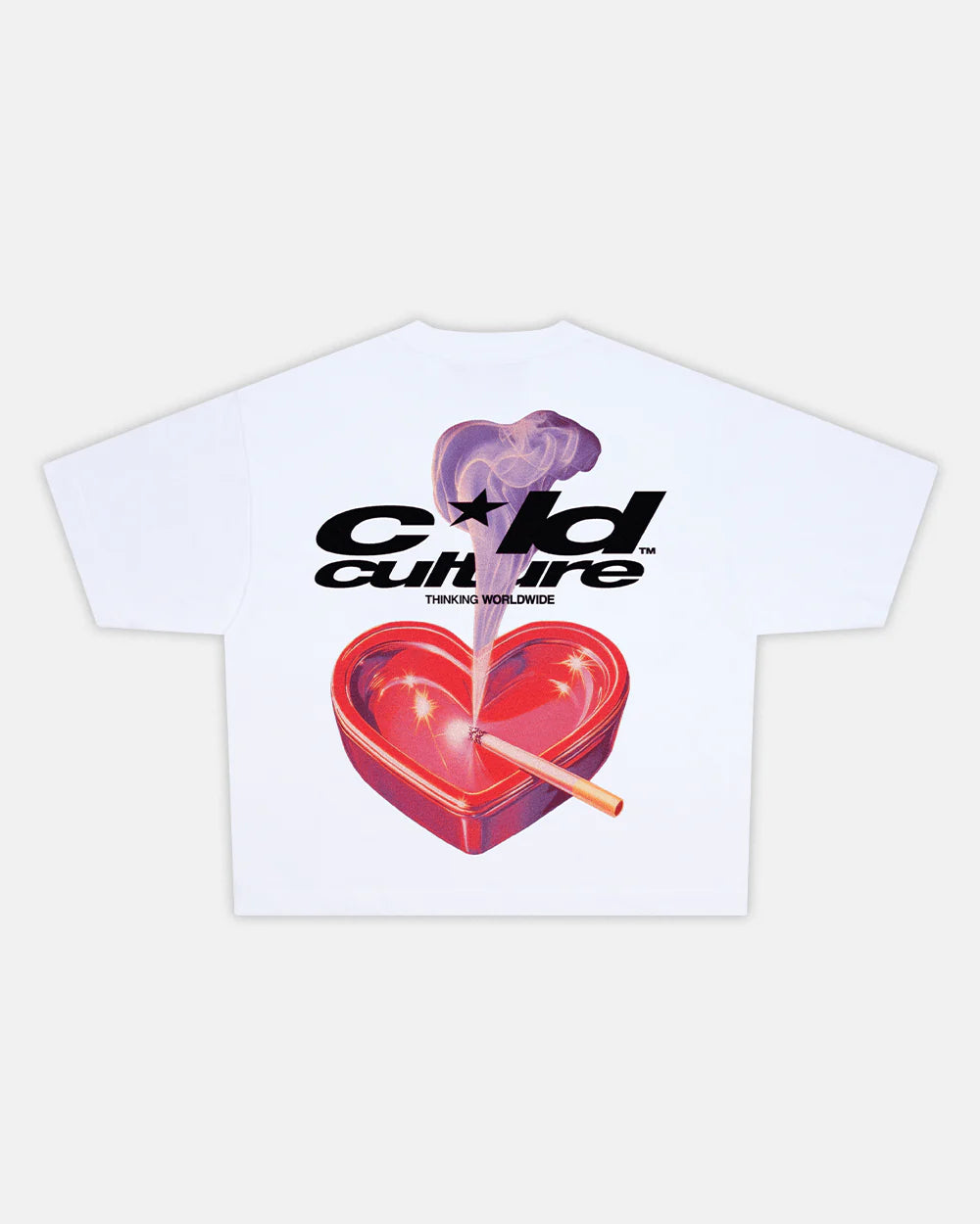 HEART ASHTRAY TEE WHITE - Cold Culture